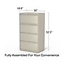Staples Commercial 4-Drawer Lateral File Cabinet, Assembled, Letter/Legal, Putty/Beige, 30"W (28884D)~#|#~777AB13C-E78C-4DDD-994DD637AFA8491F_sc7