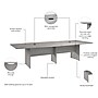 Bush Business Furniture 120W x 48D Boat Shaped Conference Table with Wood Base, Platinum Gray (99TB12048PGK)~#|#~777C28DA-D518-45FE-BD9A9DAF79745265_sc7