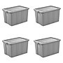 Sterilite 30 Gallon Tuff1 Tote with Snap-on Lid, Plastic, Cement, 4/Carton (16796A04)~#|#~77C5267B-FD8D-477E-B3DEE13E6C53FD9A_sc7
