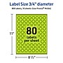 Avery Laser/Inkjet Multipurpose Circle Labels, 0.75" Dia., Bright Green, 800/Pack (94504)~#|#~77EDA5A0-4003-4A77-A42B1D382895603F_sc7