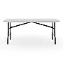 Staples 6' x 29.5" Heavy Duty Plastic Folding Table, White Granite (62109)~#|#~7845EBB0-2941-429D-9B03976B1D6770D3_sc7