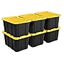 Sterilite 27 Gallon Industrial Garage Tote with Snap-on Lid, Plastic, Yellow/Black, 6/Carton (50659Y06)~#|#~786D4A5C-1D3F-4F7C-AB64AD81161C1937_sc7
