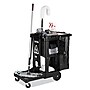 Rubbermaid Executive Janitor Cleaning Cart, 3 Shelf, 8", 4" Caster, 21.8" x 46" x 38", Black~#|#~78909F86-A25A-425A-B97704D97226E44C_sc7