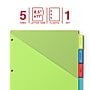 Staples Large Tab Plastic Insertable Pocket Dividers, 5‑Tab, Multicolor, Durable Write‑On Tabs, Fits Standard 3‑Ring Binders~#|#~78A8E7E9-AF83-4DF0-8A1DE8D35423F6BF_sc7