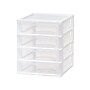 Iris 4-Drawer Desktop Unit, White/Clear, 2/Pack (587013)~#|#~78B47E86-C95B-4554-89BBCB7C4C2874A2_sc7