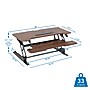 Mount-It! 38"W Rectangular Adjustable Mixed Materials Standing Desk Converter, Dark Walnut Woodgrain (MI-15006)~#|#~78CE554D-871B-41C4-A7679E7678E1E422_sc7