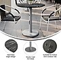 Flash Furniture TopGuard 31.25" Round Wood Dining Table with Round Base, Black Faux Marble/Silver Base (STRD31BMATR18S)~#|#~78ECE2C2-0A1B-4BE0-898B17D54CC218A9_sc7