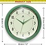 Infinity Instruments Round Retro Green Wall Clock, Aluminum, 12" (10940GR-12)~#|#~78F29CE4-F365-427A-9058AF9AE24A8F9D_sc7