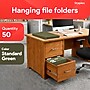Staples Hanging File Folders, Letter Size, 1/5-Cut Tabs, Standard Green, Includes Tabs & Paper Inserts - 50/Pack~#|#~790829B1-0A13-47B8-A44C07C158994897_sc7