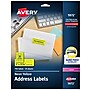 Avery Laser Address Labels, 1" x 2 5/8", Neon Yellow, 30 Labels/Sheet, 25 Sheets/Pack   (5972)~#|#~791B0F01-0794-49BE-BD978F8C0CE01D0B_sc7