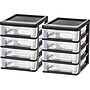 Iris 4-Drawer Desktop Unit, Black/Clear, 2/Pack (586014)~#|#~793BAFBC-AE90-45C6-975A0ADDC7292ABF_sc7