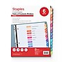 Staples Customizable Table of Contents Dividers, 1–15 Numbered Tabs, Color‑Coded, Letter Size, 6 Sets, Easy Print & Organize~#|#~79459CAA-E738-4FEB-A62D835B5C6DBDBD_sc7