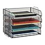 Mind Reader Metal Side Loading Stackable Letter Tray, Silver (DSTACK4-SIL)~#|#~7974139E-9978-4548-9BF0B722A233AFC1_sc7