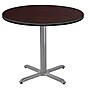 NPS CT Series 36" Round 30" Height Cafe Table, X Base, Grey Frame/Mahogany Top (CTG13636XDPBTMMY)~#|#~79A92774-6F22-494B-BEE166961D9620D4_sc7