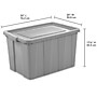 Sterilite 30 Gallon Tuff1 Tote with Snap-on Lid, Plastic, Cement, 4/Carton (16796A04)~#|#~79B766F8-2CA4-4D8B-8FDADACB976B74BC_sc7