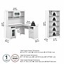 Bush Furniture Cabot 60"W L Shaped Computer Desk with Hutch and 5 Shelf Bookcase, White (CAB011WHN)~#|#~79EF7C7C-972F-4B01-BE990CC0EA92B625_sc7