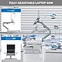 Mount-It! MedHub Mobile Medical Cart Workstation with Drawers, Laptop Arm, and Locking Caster Wheels, White/Grey (MI-16027)~#|#~79F355FD-DCF6-40A7-9D0873683D244525_sc7