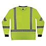 Ergodyne GloWear 8369BK High Visibility Long Sleeve Black Bottom T-Shirt, ANSI Type R Class 3, Lime, 2XL (22206)~#|#~7A058DEF-C42A-4D10-B9D2363BC7D5C941_sc7