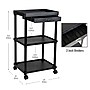 Mind Reader 3-Tier Bar Cart Plastic Rolling Utility Cart, Black (CARTCOFF-BLK)~#|#~7A13394C-7774-4BB6-819A505ACA3E3E68_sc7