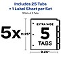 Avery Index Maker Extra-Wide Paper Dividers with Print & Apply Label Sheets, 5 Tabs, White, 5 Sets/Pack (AVE11440)~#|#~7A7F2121-BFA4-417F-966E553AEDB37CE2_sc7