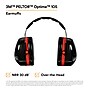 3M Peltor Optime 105 Over-the Head Earmuffs, 27 dB, Black/Red (H10A)~#|#~7AB253EB-1CA2-4BBB-9C4A61CDA9C288DB_sc7