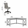 Bush Furniture Key West 60" L-Shaped Desk with Mid-Back Tufted Office Chair, Cape Cod Gray (KWS045CG)~#|#~7AB7C574-6D81-4D26-B8D7B453D90F1048_sc7