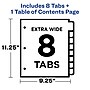 Avery Ready Index Table of Contents Extra-Wide Paper Dividers, 1-8 Tab, Multicolor (11163)~#|#~7ADF1D09-C0BB-46B1-AA5A6DFFEF7EA73A_sc7