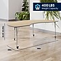 Flash Furniture Wren Kidney Activity Table, 96" x 48", Height Adjustable, Light Natural Top/Silver Frame (XUA4896KDLNTAC)~#|#~7AEDF656-4EFD-4C8E-9553DB53E975DC7A_sc7