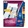 Avery Ready Index Easy Edit Numeric Paper Dividers, 10-Tab, Multicolor, 6 Sets/Pack (12173)~#|#~7AF2B915-5331-4EF7-B1562863AA1961B2_sc7