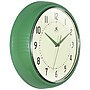Infinity Instruments Round Retro Green Wall Clock, Aluminum, 12" (10940GR-12)~#|#~7B08EC15-4552-49B7-9D299B1DCFD59475_sc7