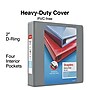 Staples Heavy-Duty 2-Inch D-Ring View Binder, Reinforced Spine, Holds Up to 450 Sheets, Gray, for Office & School~#|#~7B1568C2-2D3A-4DCF-940A6DC568BA58F7_sc7