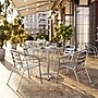 Flash Furniture Lila Indoor-Outdoor Table Set with 4 Slat Back Chairs, 27.5", Aluminum (TLH28SQ017BCHR4)~#|#~7B3722A5-2838-4843-83FC0CF917211EC8_sc7