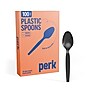Perk Plastic Spoons, Heavyweight, Black, Disposable Cutlery for Catering, Office Breakroom & Events, 100/Pack~#|#~7B694EA0-B770-4824-849265AF26376904_sc7