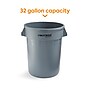 Coastwide Professional™ Plastic Trash Can with no Lid, Gray, 32 Gal. (CW50716)~#|#~7B8A4186-43E9-47F0-8E5D8896178796D0_sc7