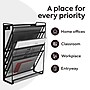 TRU RED Mesh Letter Wall File, 5‑Pocket Hanging File Organizer, Black – Vertical Wall‑Mounted Mail & Document Holder~#|#~7B913DC5-A94A-42B3-8496D4DF7A5861CE_sc7