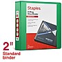 Staples 2" 3-Ring View Binder, D-Ring, Green (ST55433)~#|#~7B940333-8432-4309-9281BD7176FCB67D_sc7