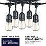 Bulbrite 48-foot String Light Kit with Clear Shatter Resistant Vintage Style S14 LED Light Bulbs (812483)~#|#~7BA034BC-827D-4430-80922E617470E909_sc7