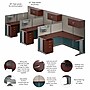 Bush Business Furniture Office in an Hour 63"H x 193"W 3 Person L-Shaped Cubicle Workstation, Hansen Cherry (OIAH006HC)~#|#~7C5EFA9A-B434-4193-BE4701DEEA8F5A3D_sc7