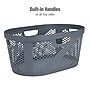 Mind Reader 10.57-Gallon Laundry Basket with Handles, Plastic, Gray (HHAMP40-GRY)~#|#~7D4547A1-E499-4BC0-BB1AC8F5E28522BE_sc7