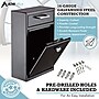 AdirOffice Large Wall Mounted Drop Box with Suggestion Cards, Combination Lock, Black (631-04-BLK-KC-PKG)~#|#~7D9FD82A-0213-41E8-8A01D56D9D7B46DC_sc7