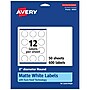 Avery Laser/Inkjet Round Multipurpose Labels, 2" Dia, Matte White, 600 Labels/Box (94501)~#|#~7EB25763-3369-4E21-920EDC9D59BFA355_sc7