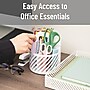 Mind Reader 4-Compartment Rotating Metal Desk Organizer, White (MOSBASK-WHT)~#|#~7EC084B8-7913-42F8-9D8A0765C65D72C3_sc7