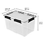 Sterilite 54 Quart Gasket Box with Lid, Plastic, Clear/Black, 4/Carton (39349004)~#|#~7EE61628-B164-4073-8764B4802AB937EC_sc7