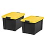 Iris Stor-It-All 78.5 Quart Storage Container with Hinged Lid, Plastic, Black, 2/Pack (540016)~#|#~7EE6A2D1-5437-4DB0-AF86997EAF417C70_sc7