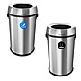 Alpine Industries Stainless Steel Recycling Bin and Trash Can with Open Lid, 34 Gallon, Silver, 2/Pack (ALP470-65L-R-T)~#|#~7F08EEB7-5FE3-4E38-B7D34D4A7B67F9DF_sc7
