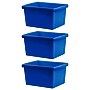 Storex Polypropylene/PP 4 Gallon Classroom Storage Bin, 7.9" x 11.3" x 13.6", Blue, 3/Bundle (STX61451U06C-3)~#|#~7F25A9D3-ECE8-4F02-912091D1E4CDE5D8_sc7