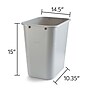Coastwide Professional™ Indoor Trash Can Without Lid, Gray Soft Molded Plastic, 7 Gallon (CW56431)~#|#~7F7904A8-A21A-4217-810F142818449DCB_sc7