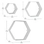 Mind Reader Metal Honeycomb Hexagon Floating Shelves, White, 3/Set (WALL3PC-WHT)~#|#~7F7D8CC2-18B6-4C9D-81B0E570B7430E8D_sc7