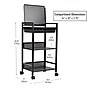 Mind Reader 3-Tier Metal Cart with Covered Compartment, Black (LIDCART3T-BLK)~#|#~8050624F-E6F5-4F4C-B14F0BC914D64B82_sc7