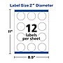 Avery Print-to-the-Edge Laser/Inkjet Round Labels, 2" Dia, Glossy Clear, 120 Labels/Pack (22825)~#|#~805F0DD1-2E7E-4889-A2B21A6657B5C22D_sc7